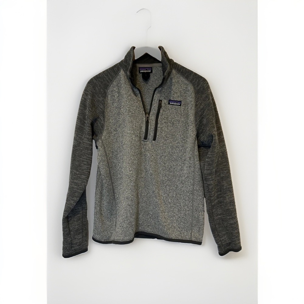 Patagonia Sweater Mens S Gray Better Sweater 1/4 Zip Pullover Fleece Knit Jacket
